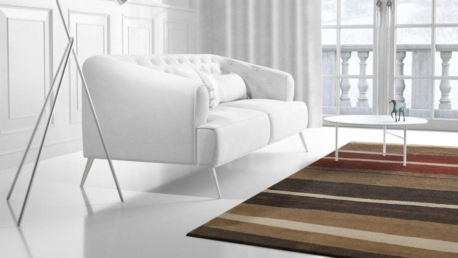 Mae Artisan Rugs | African Stripe Red Brown C1121 80 knot 350250 2.5m X 3m Mae Rugs Template Side View 2