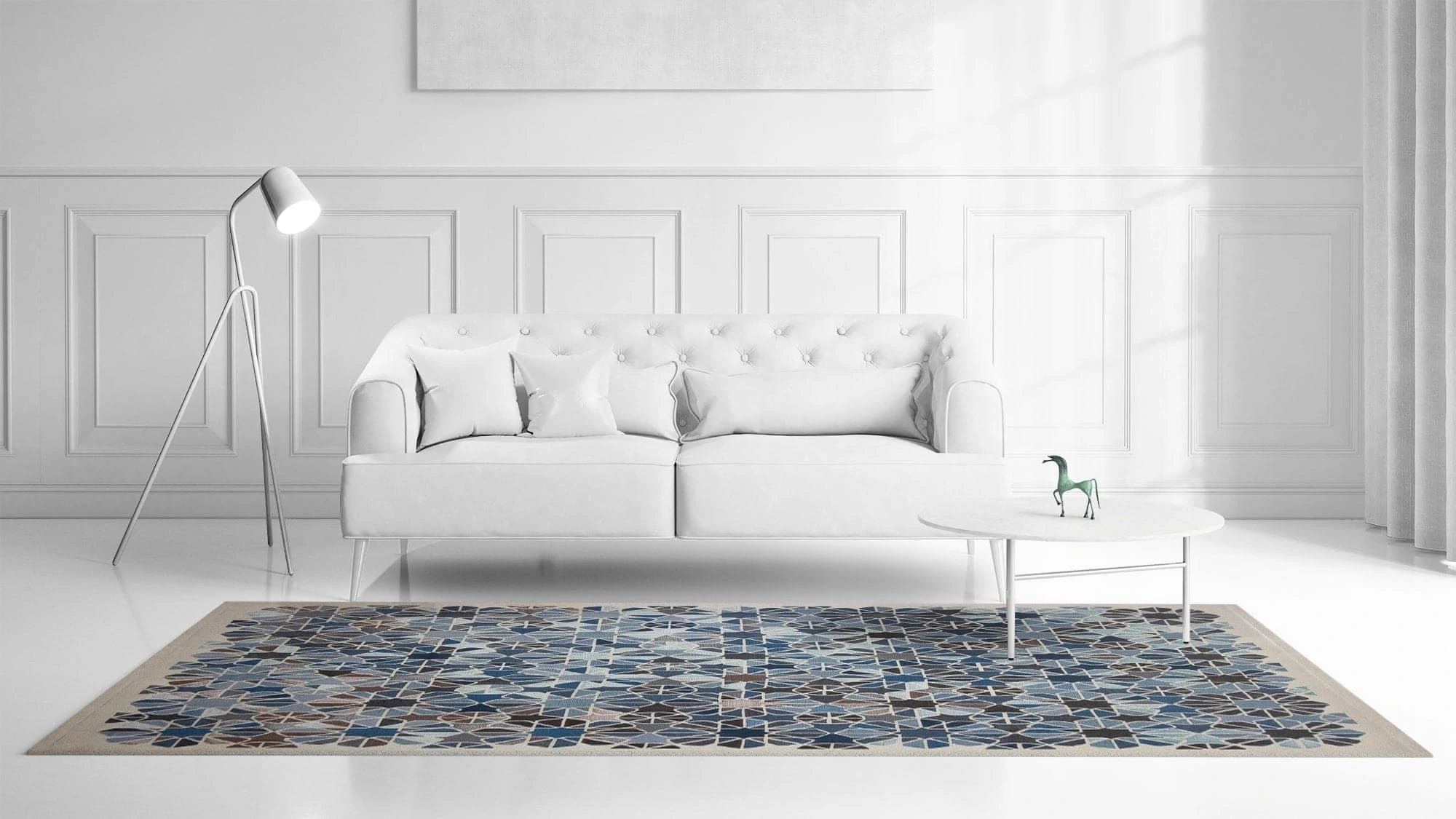 a large bed in a room