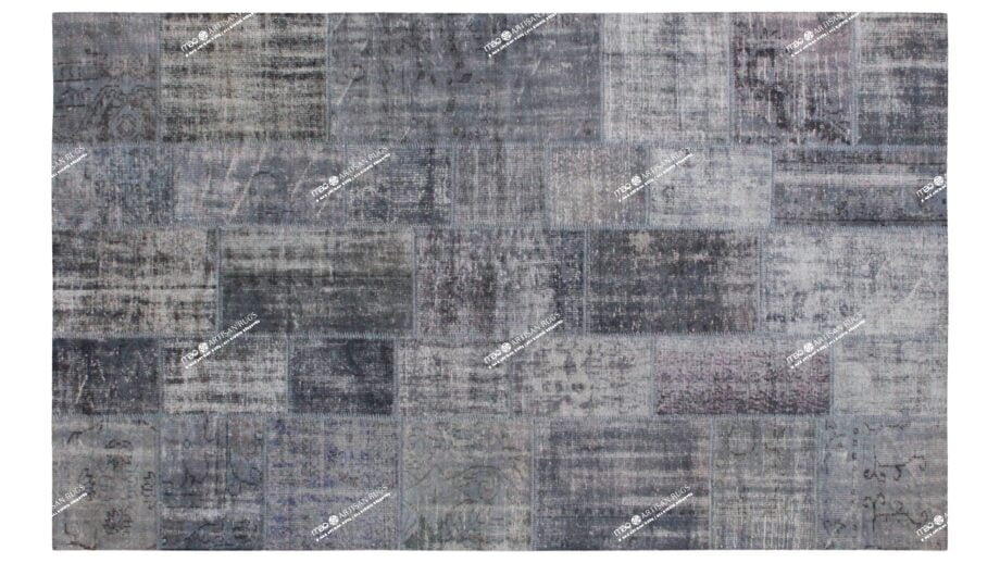 Mae Artisan Rugs | Contemporary Blue Patchwork Reloaded 75044 2.04 x 3.04 Rectangular 2m X 3m Mae Rugs Template Top View