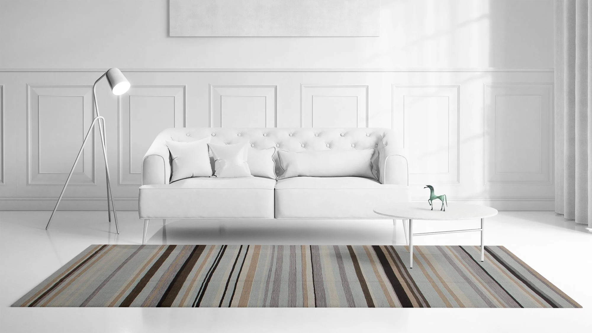 The Candy Stripe - Grey & Blue - Image 1