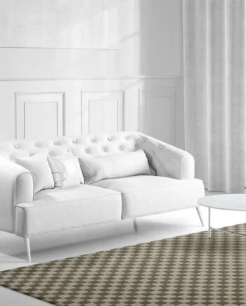 a living room filled with furniture and a large window