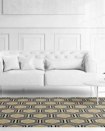 The Honeycomb hand-knotted geometric Kelim rug from MAE Artisan Rugs