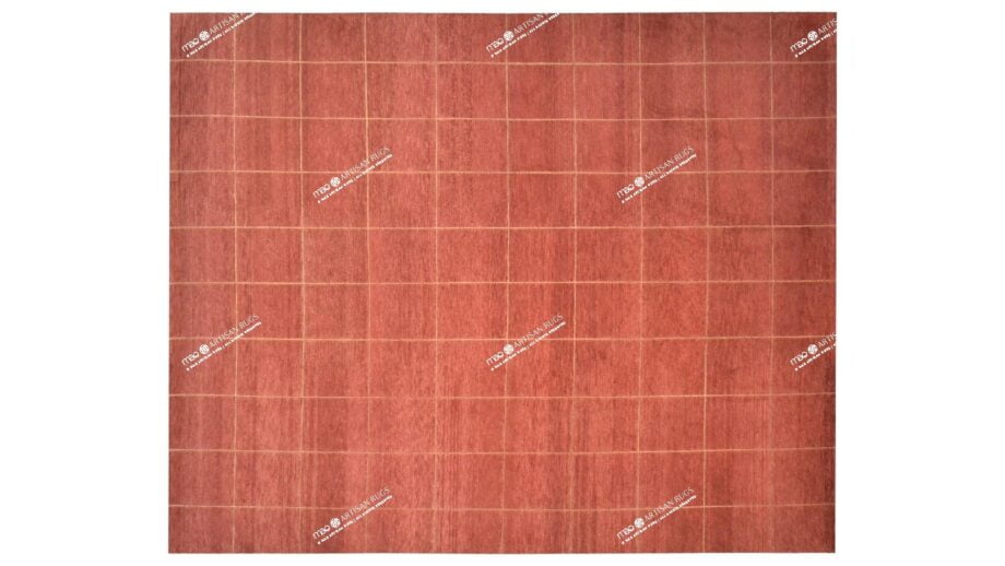 Mae Artisan Rugs | The Grid Tibetan C1099 grid red 3.02 x 2.40m 2.5m X 3m Mae Rugs Template Top View