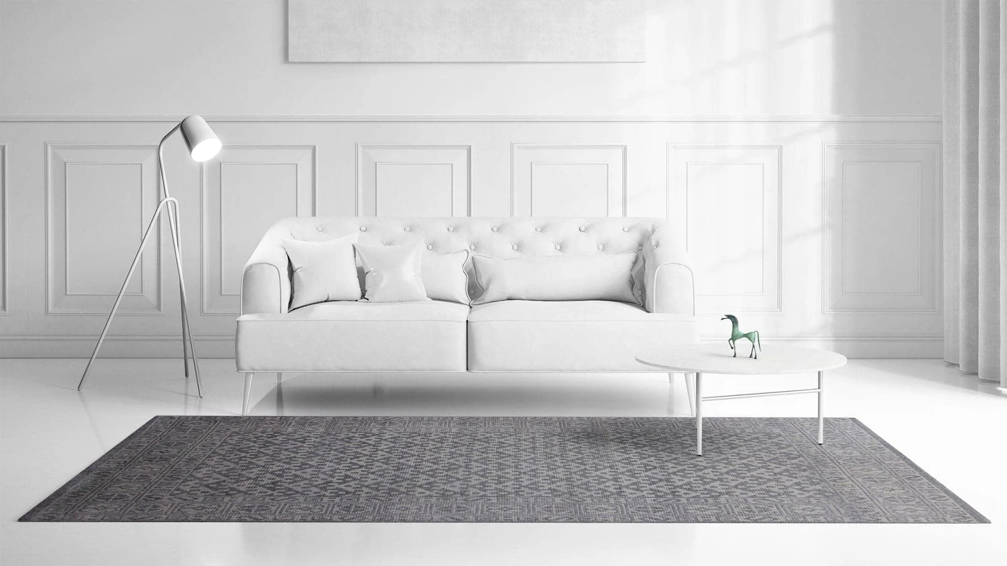 The kelvin - silver 2171 - 2.33 x 1.60m - 240m X 170m - Mae Rugs Template - Front View The Kalvin - Image 1