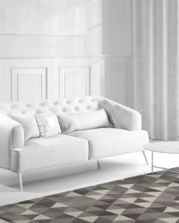 a living room filled with furniture and a large window