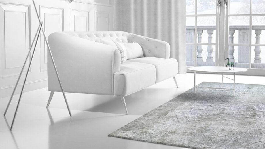 Mae Artisan Rugs | rayon shaggy white D90094 4.00 x 3.00m Mae Rugs Template Side View 2 Recovered